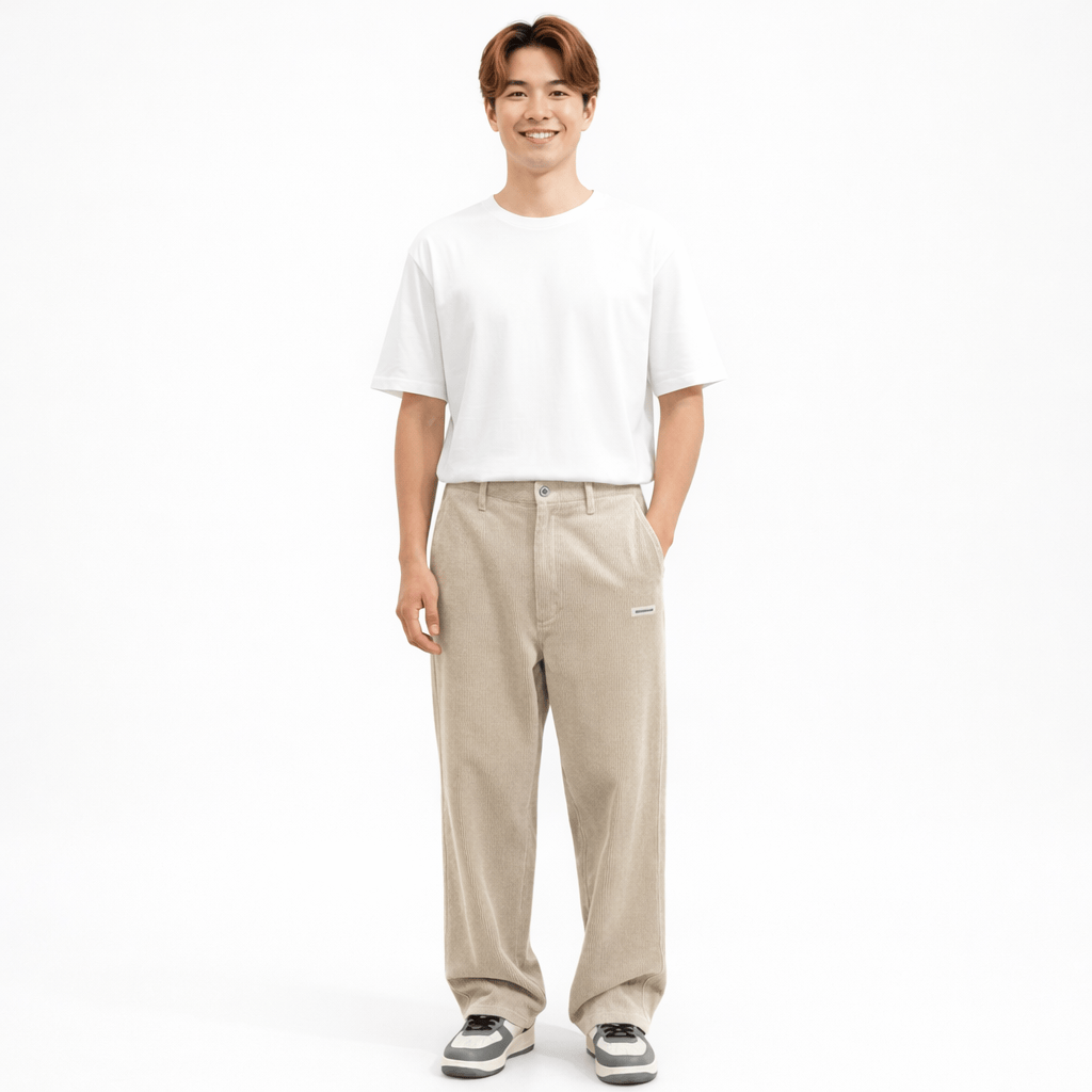 Coleeast-London Khaki / XS CHARLTON, Straight Leg Cotton Pants