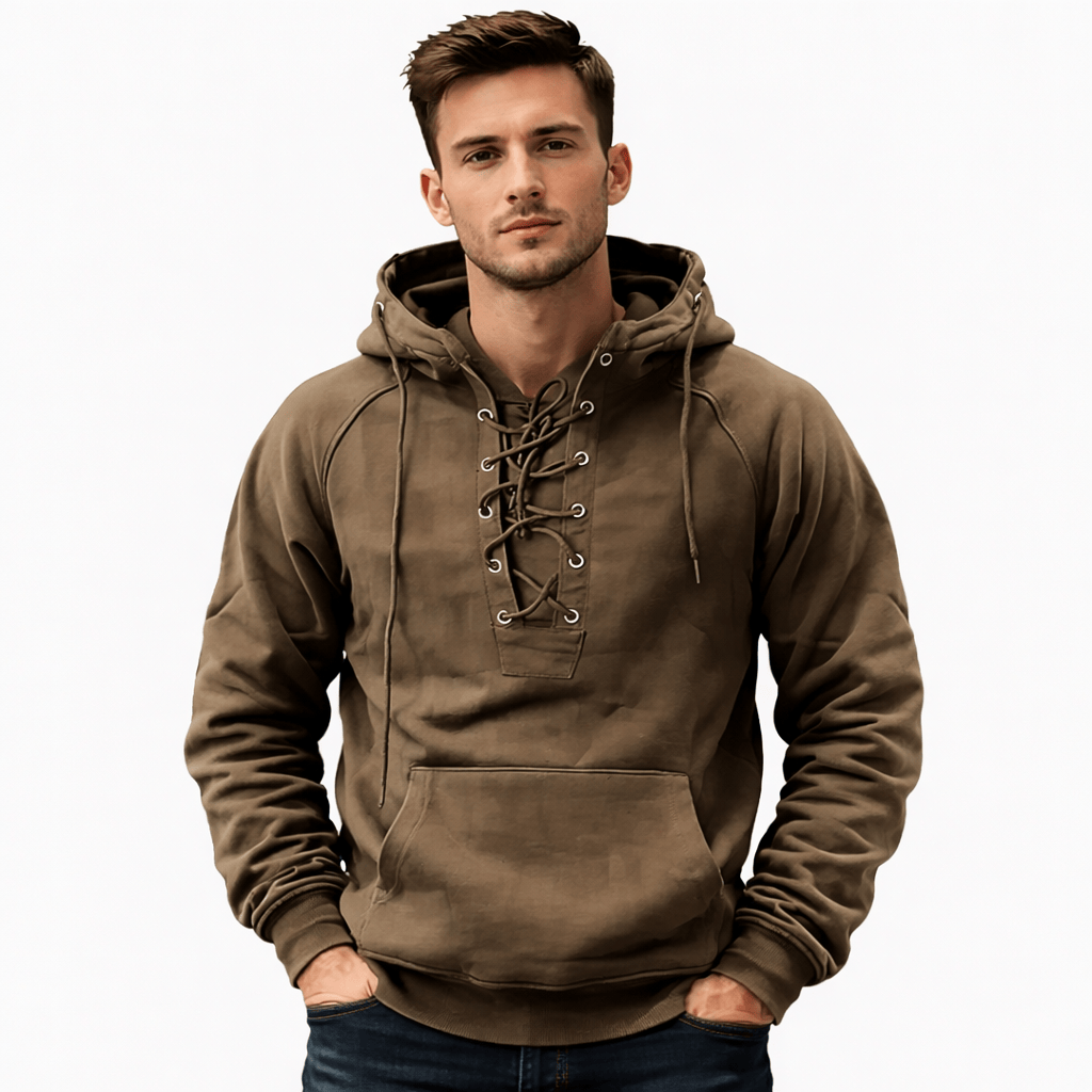 Coleeast-London Khaki / XS DARCY,  Hooded Double-Breasted Sweatshirt
