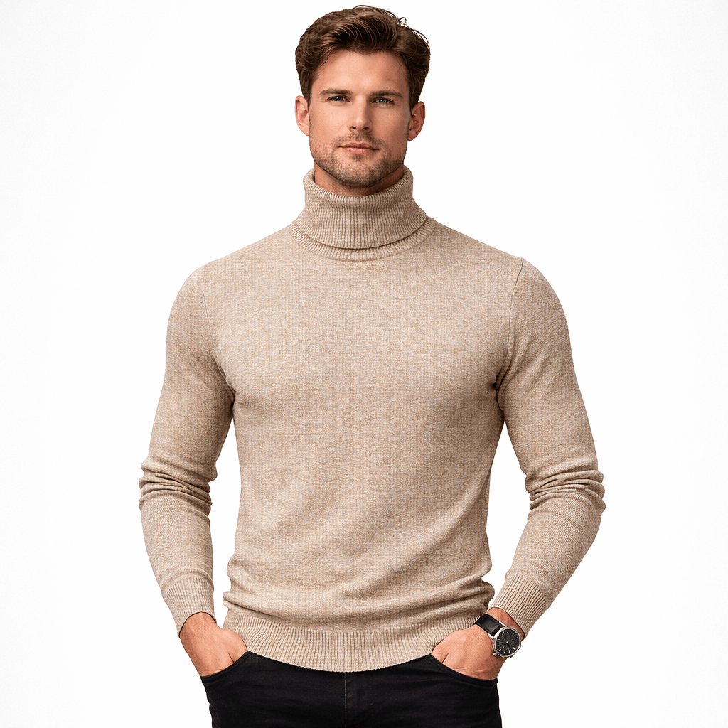 Coleeast-London Khaki / XS EDGAR, Turtleneck Rayon Sweater