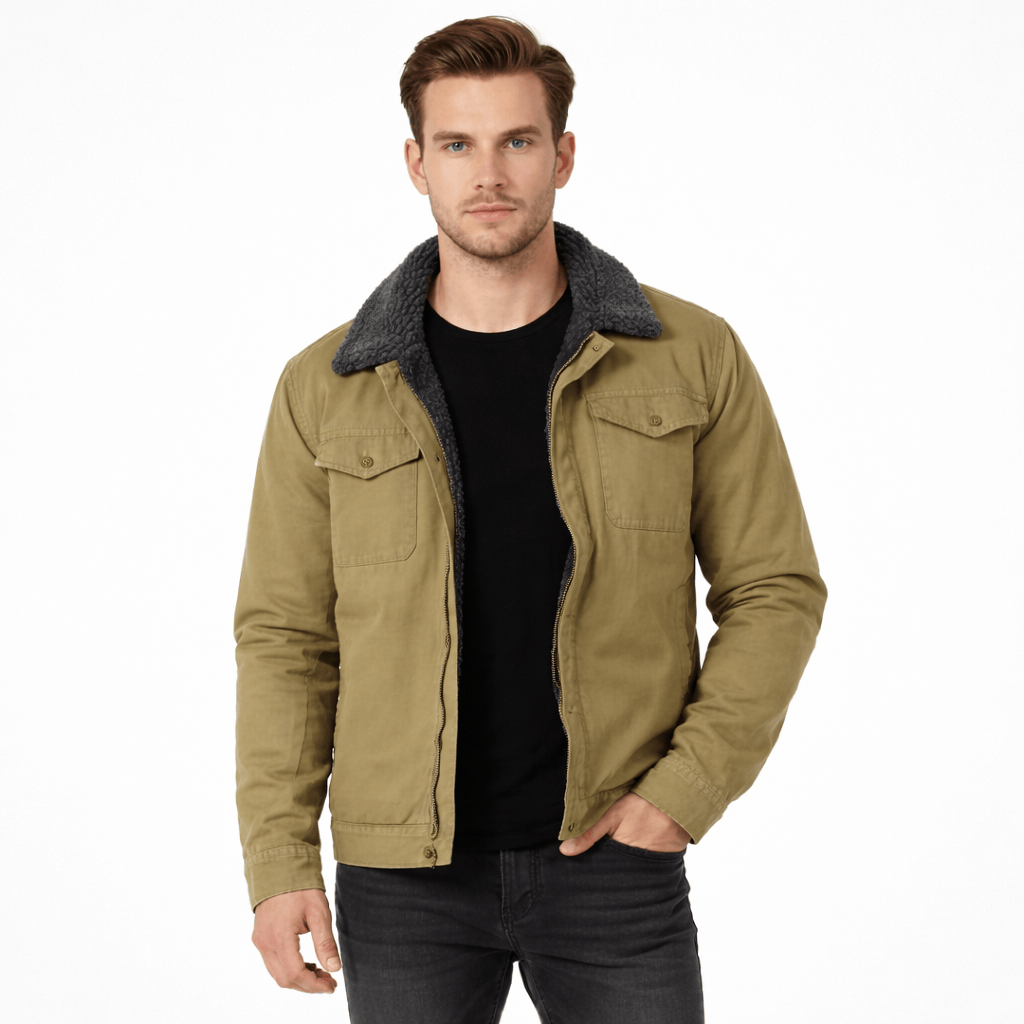 Coleeast-London Khaki / XS EDISON,  Cotton Button Front Jacket