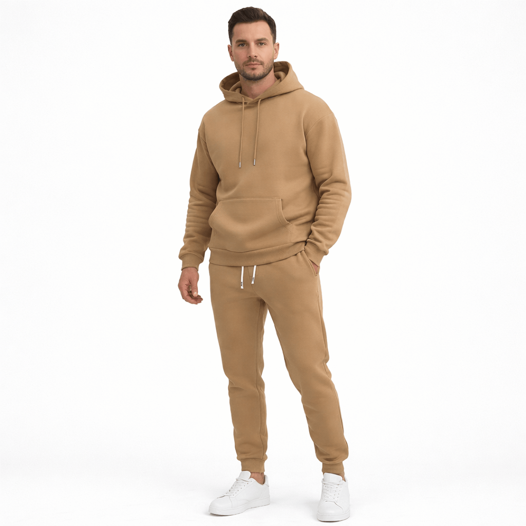 Coleeast-London Khaki / XS EDWARD, V-Neck Cotton Blend Tracksuit