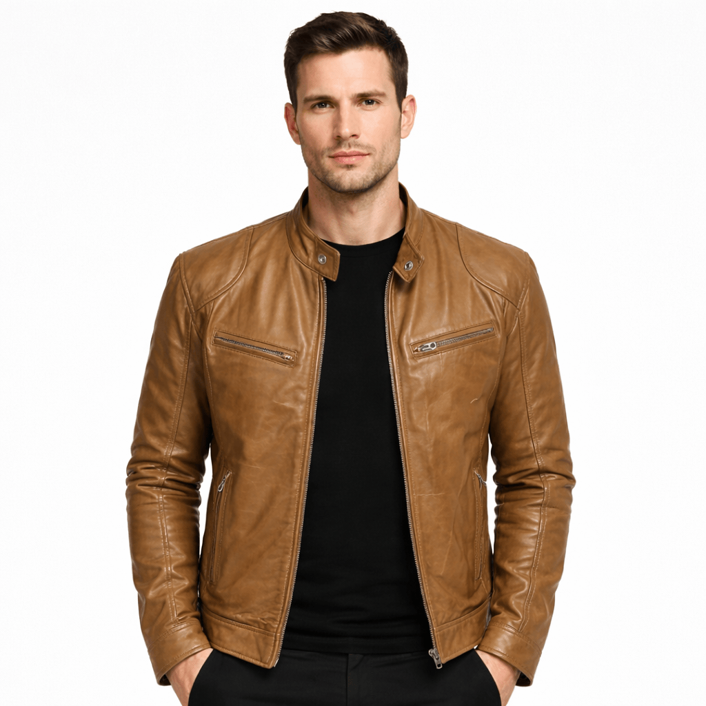 Coleeast-London Khaki / XS ENNIS, Faux Leather Regular Fit Jacket