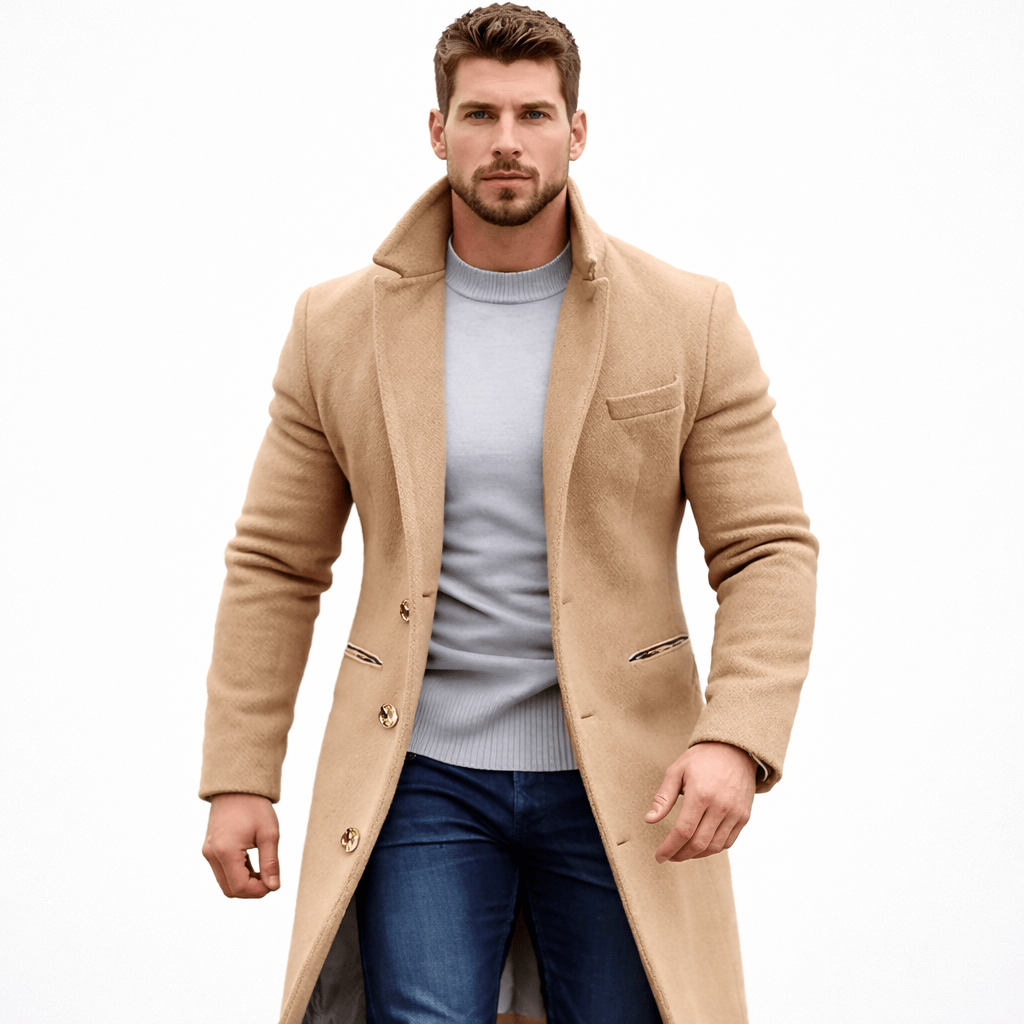 Coleeast London Khaki / XS GEORGE Long Wool Blend Coat