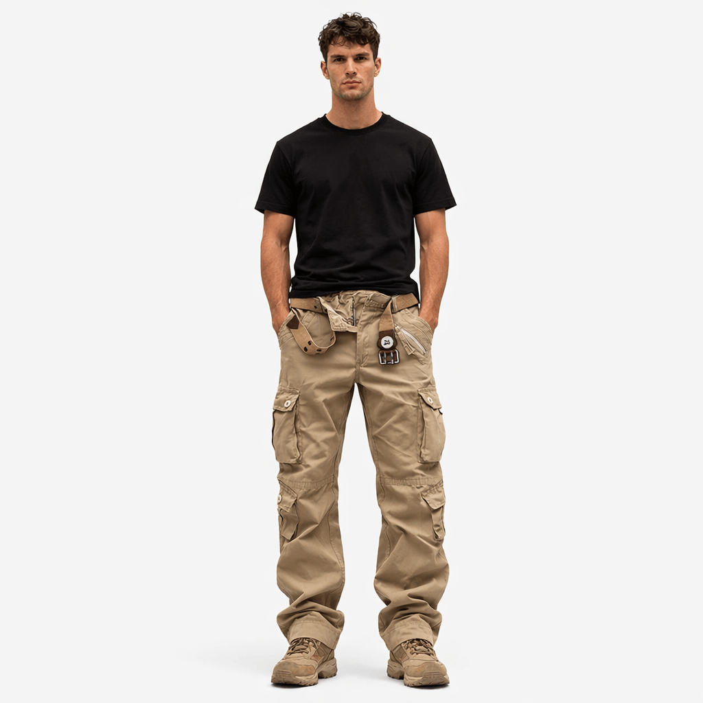 Coleeast-London Khaki / XS KEITH, Cotton Straight Leg Pants