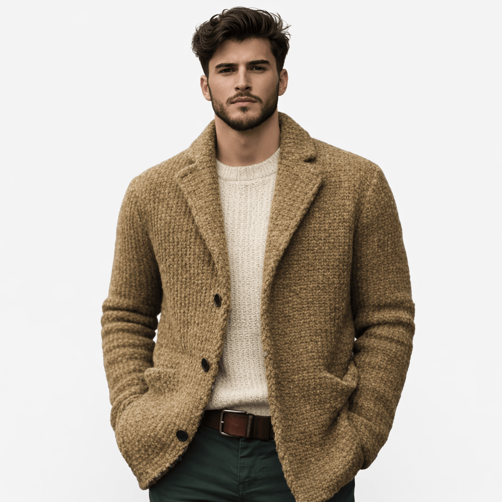Coleeast London Khaki / XS MATEO Solid Knitted Cardigan