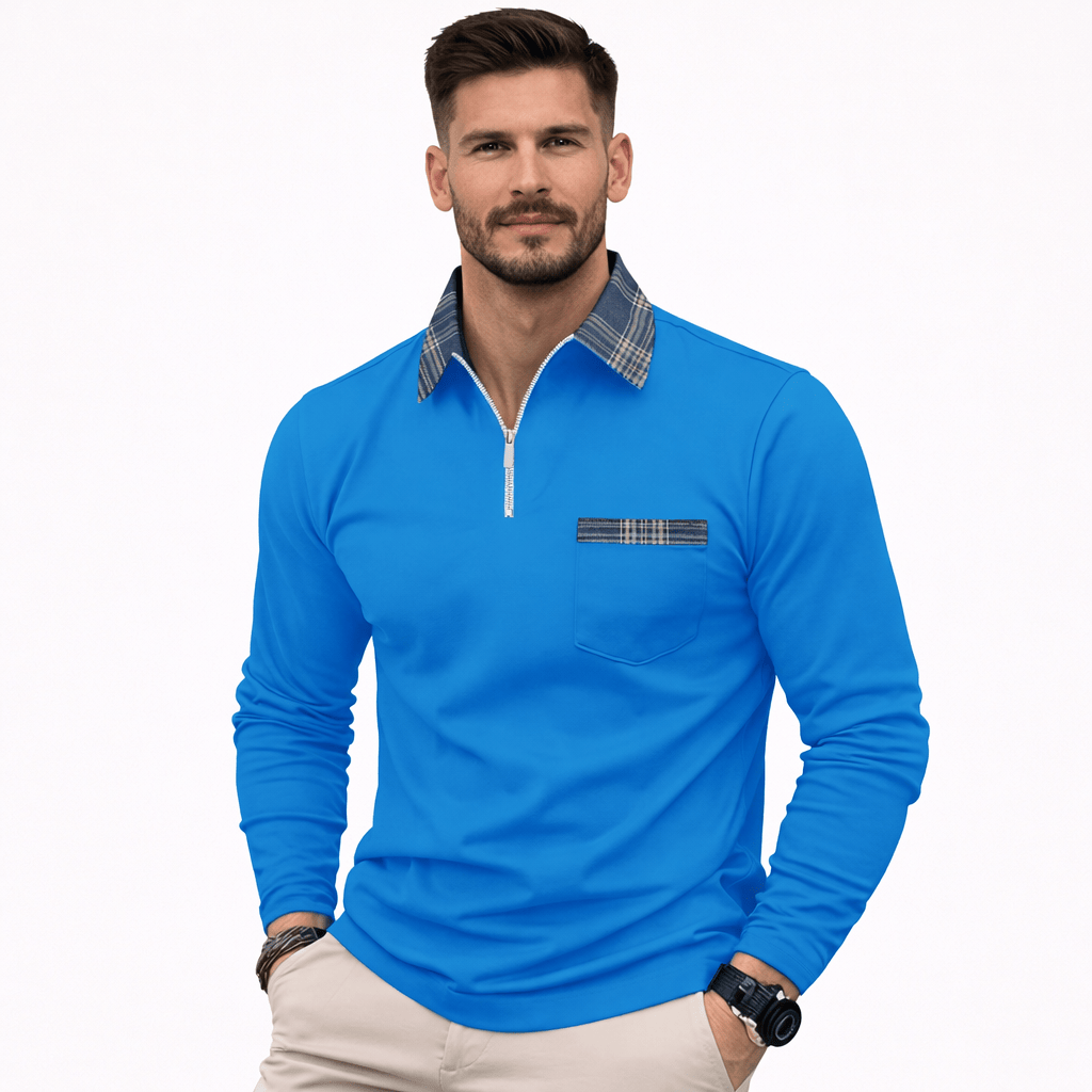 Coleeast-London Light blue / XS AARON, Solid Casual Polo Shirt