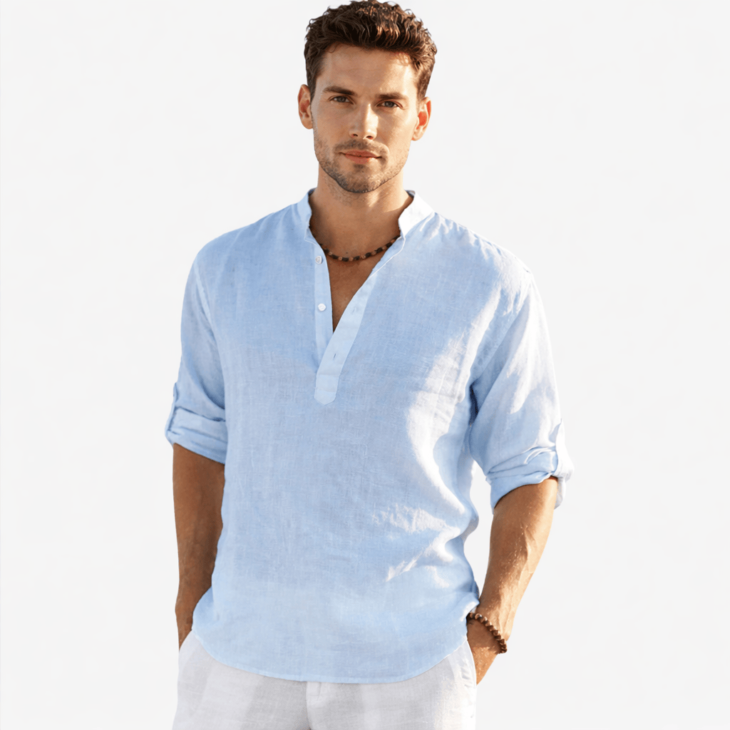 Coleeast London Light blue / XS ASHER, Casual Cotton Linen Shirt