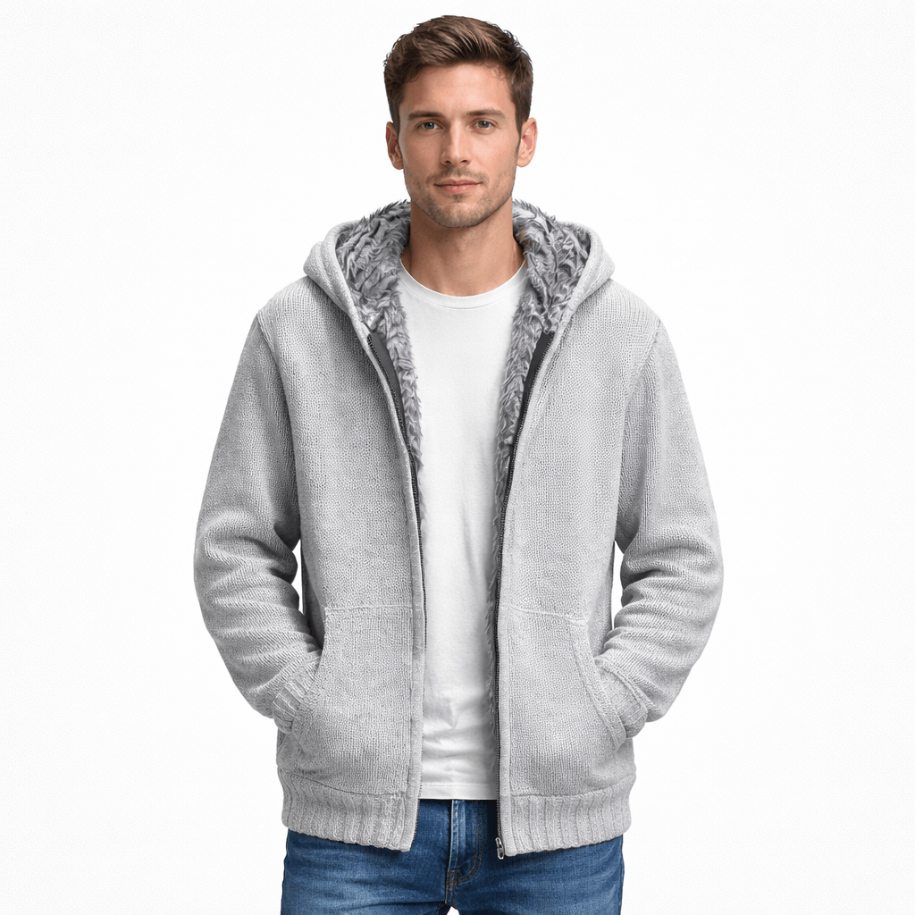 Coleeast-London Light gray / XS BRADLEY, Hooded Zip Knit Coat
