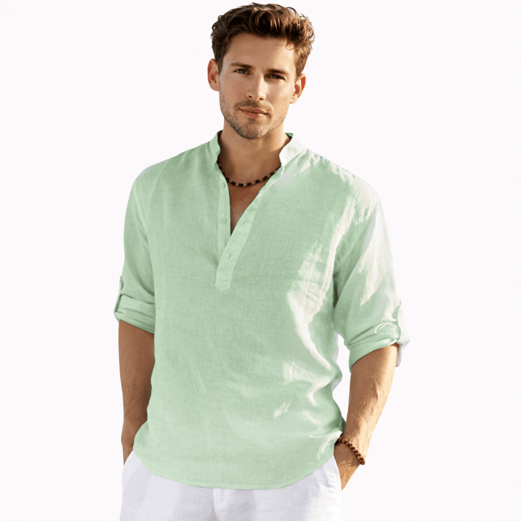 Coleeast London Light green / XS ASHER, Casual Cotton Linen Shirt