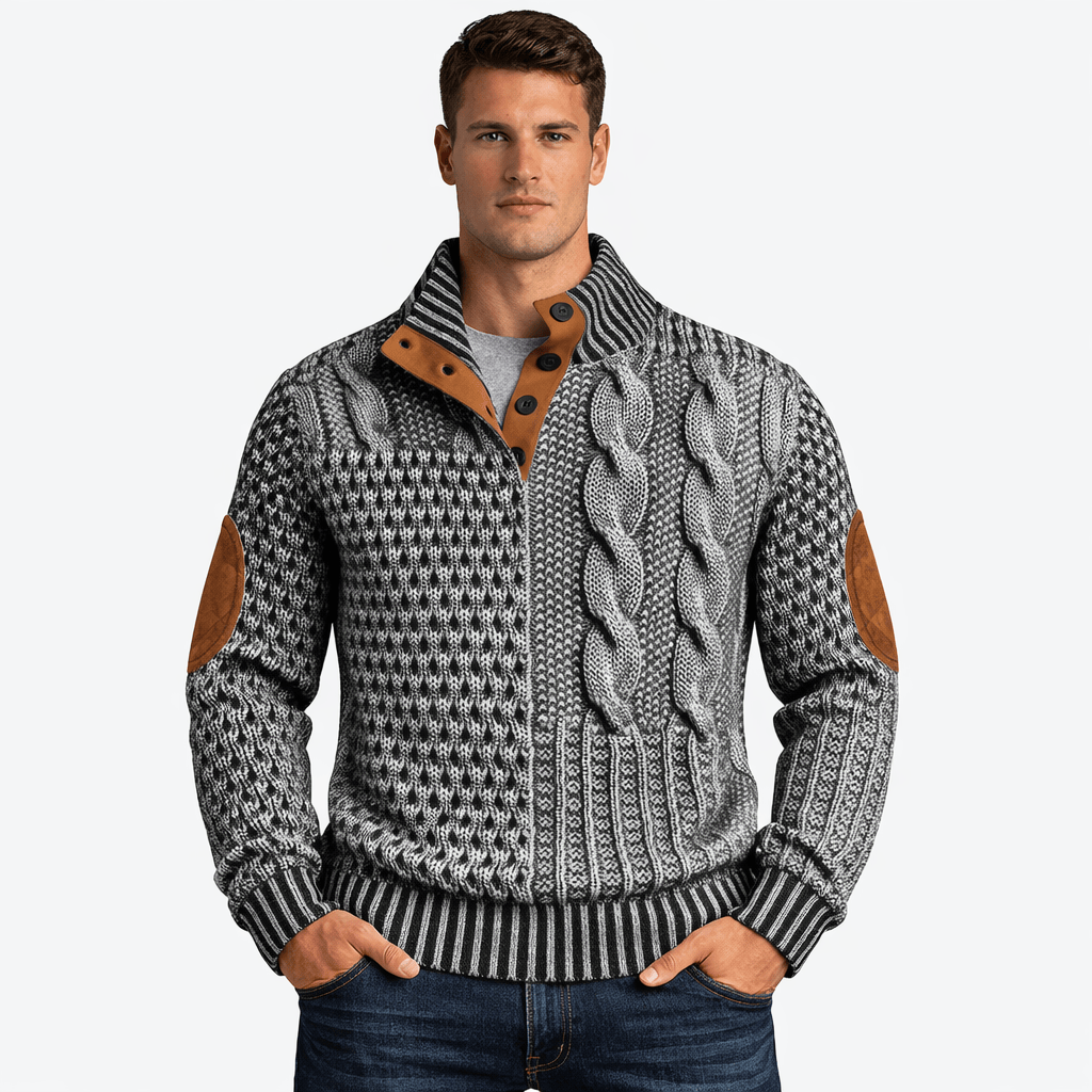 Coleeast-London Light grey / XS CLYDE, Patchwork Loose Fit Sweatshirt