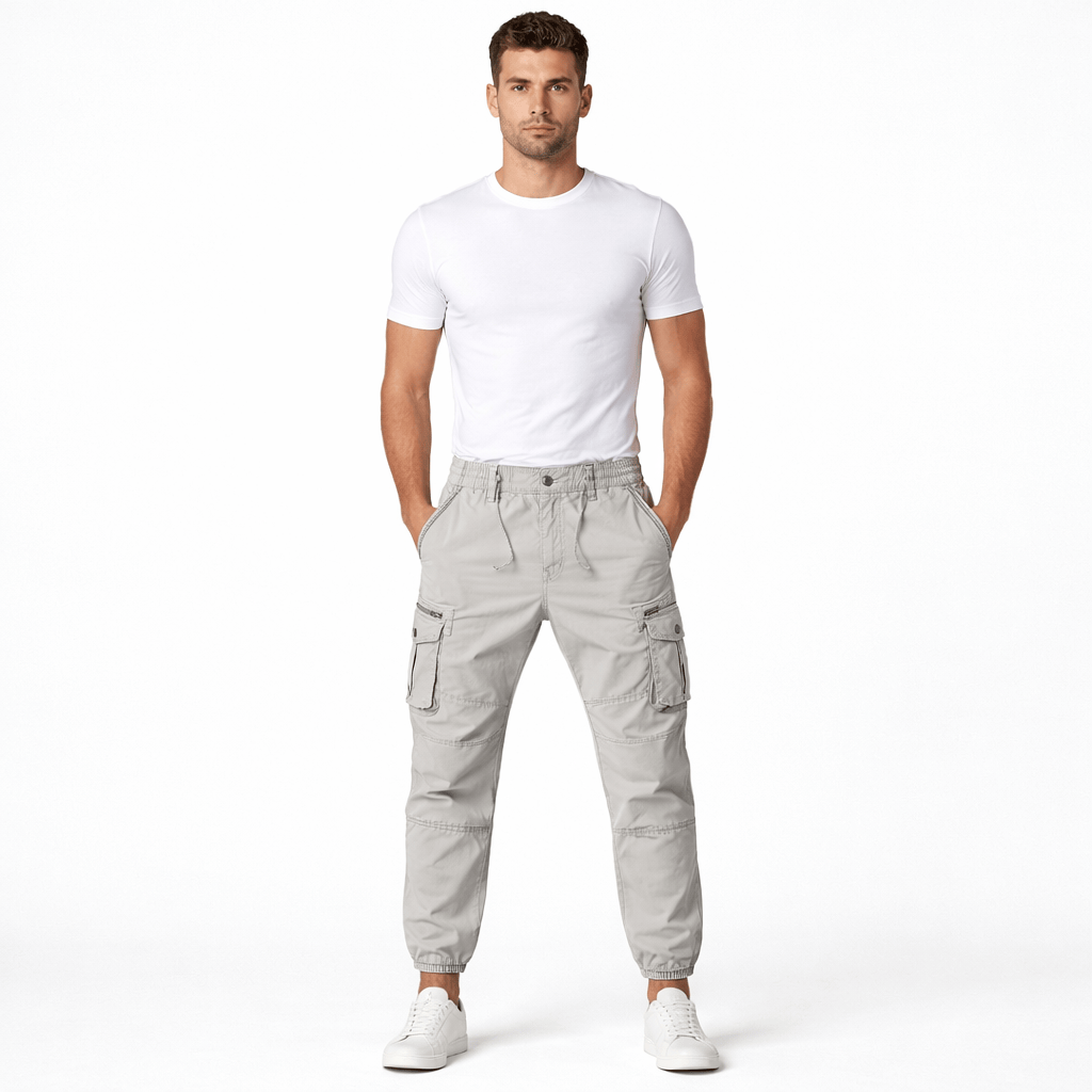 Coleeast-London Light grey / XS ETHAN, Cotton Cargo Pants Regular Fit