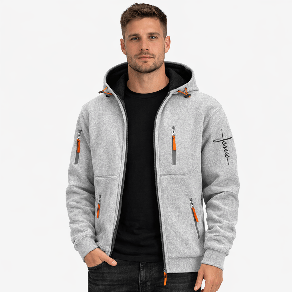Coleeast-London Light grey / XS JOE, Zip-Up Hooded Sweatshirt