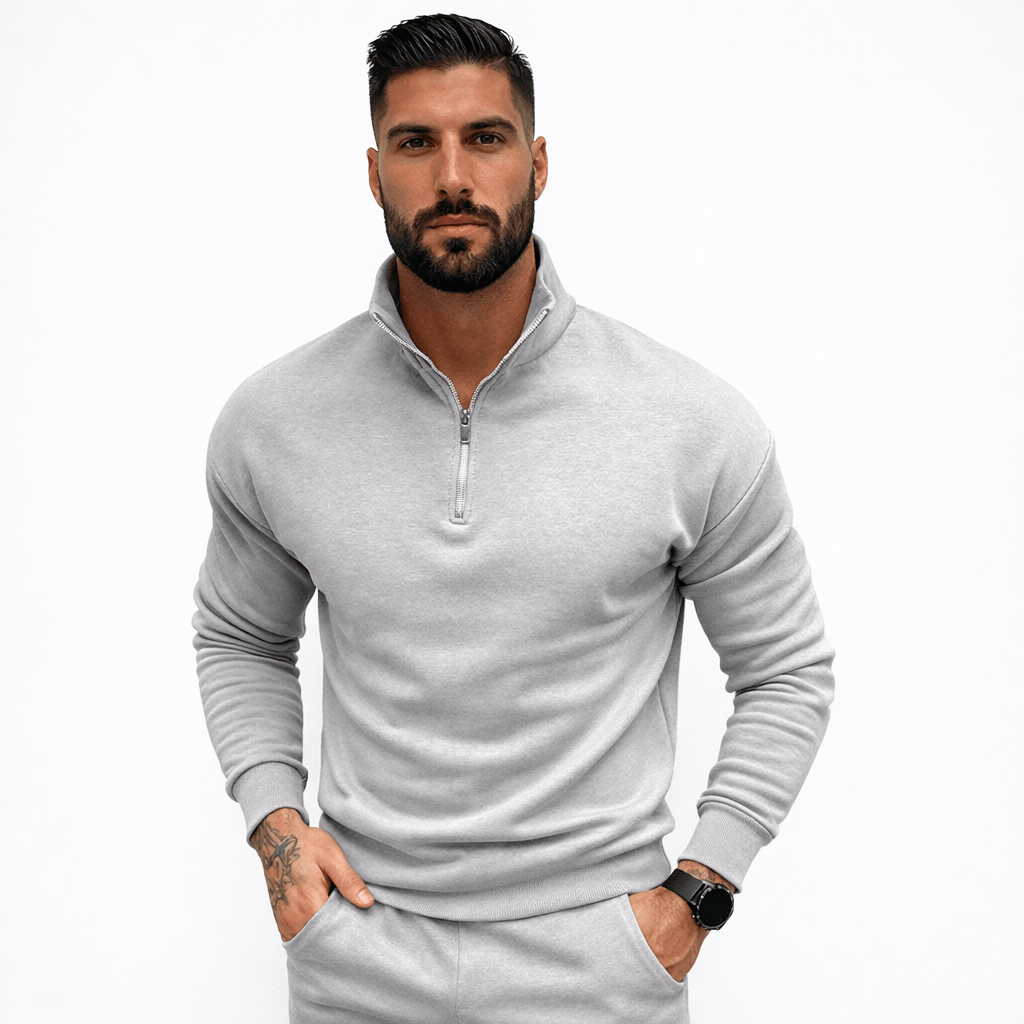 Coleeast-London Light grey / XS NED, Casual Zip Up Sweatshirt
