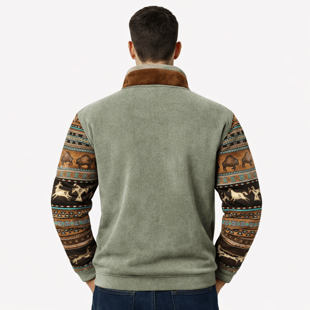 Coleeast-London MARCO, Printed Zip-Up Fleece Jacket