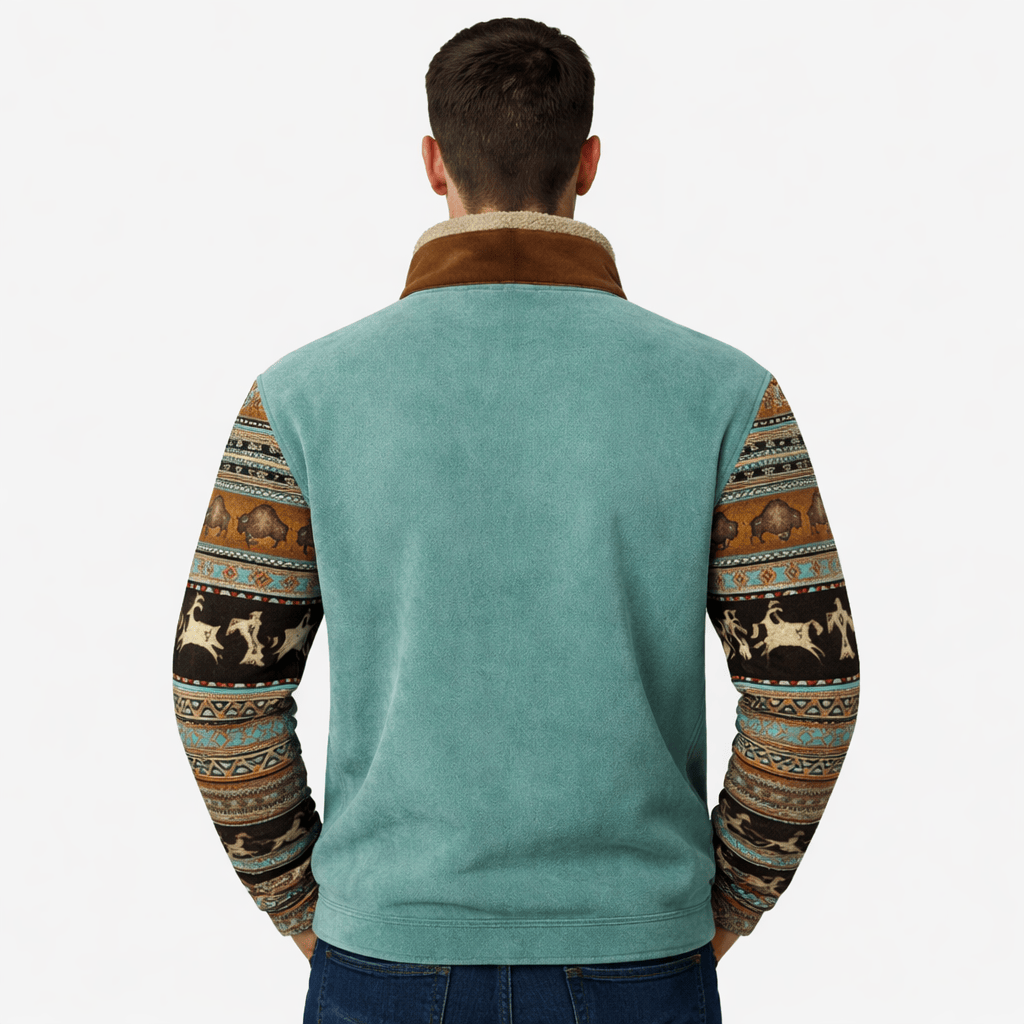 Coleeast-London MARCO, Printed Zip-Up Fleece Jacket