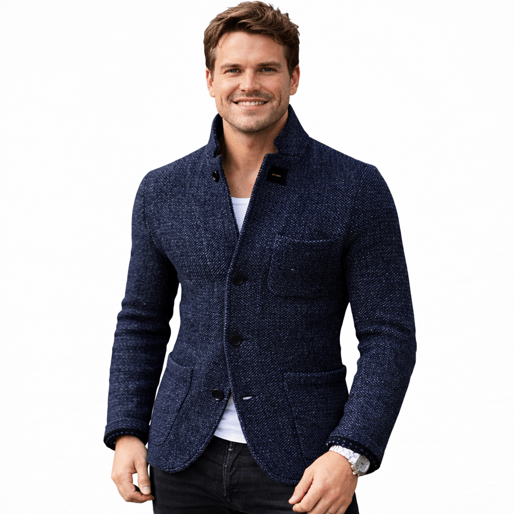 Coleeast-London Navy Blue / XS ARCHI,  Wool Blend Buttoned Coat