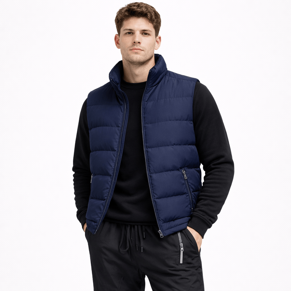 Coleeast London Navy Blue / XS ENZO Zip-Up Turtleneck Vest