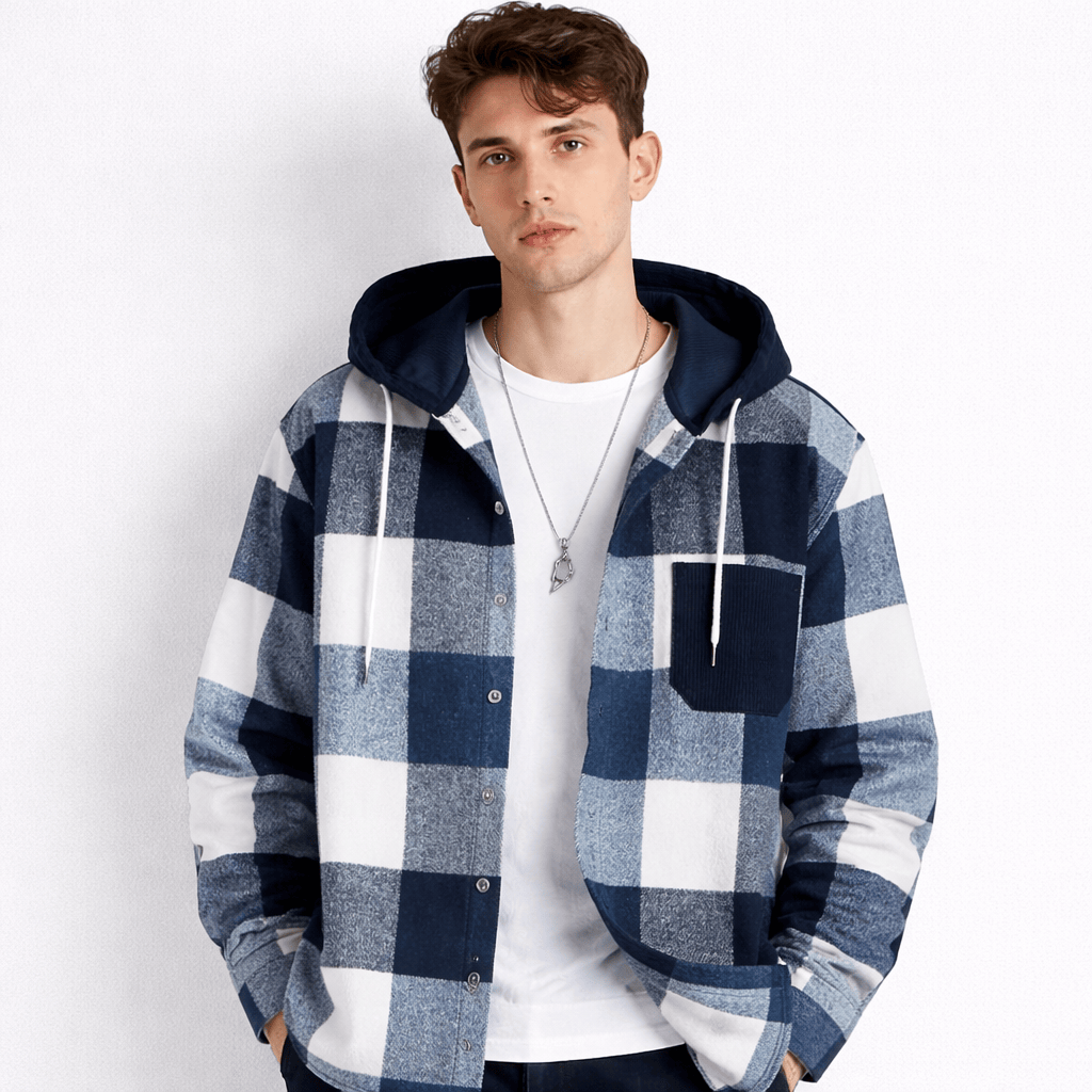 Coleeast-London Navy Blue / XS IRVING, Plaid Casual Long Sleeve Shirt