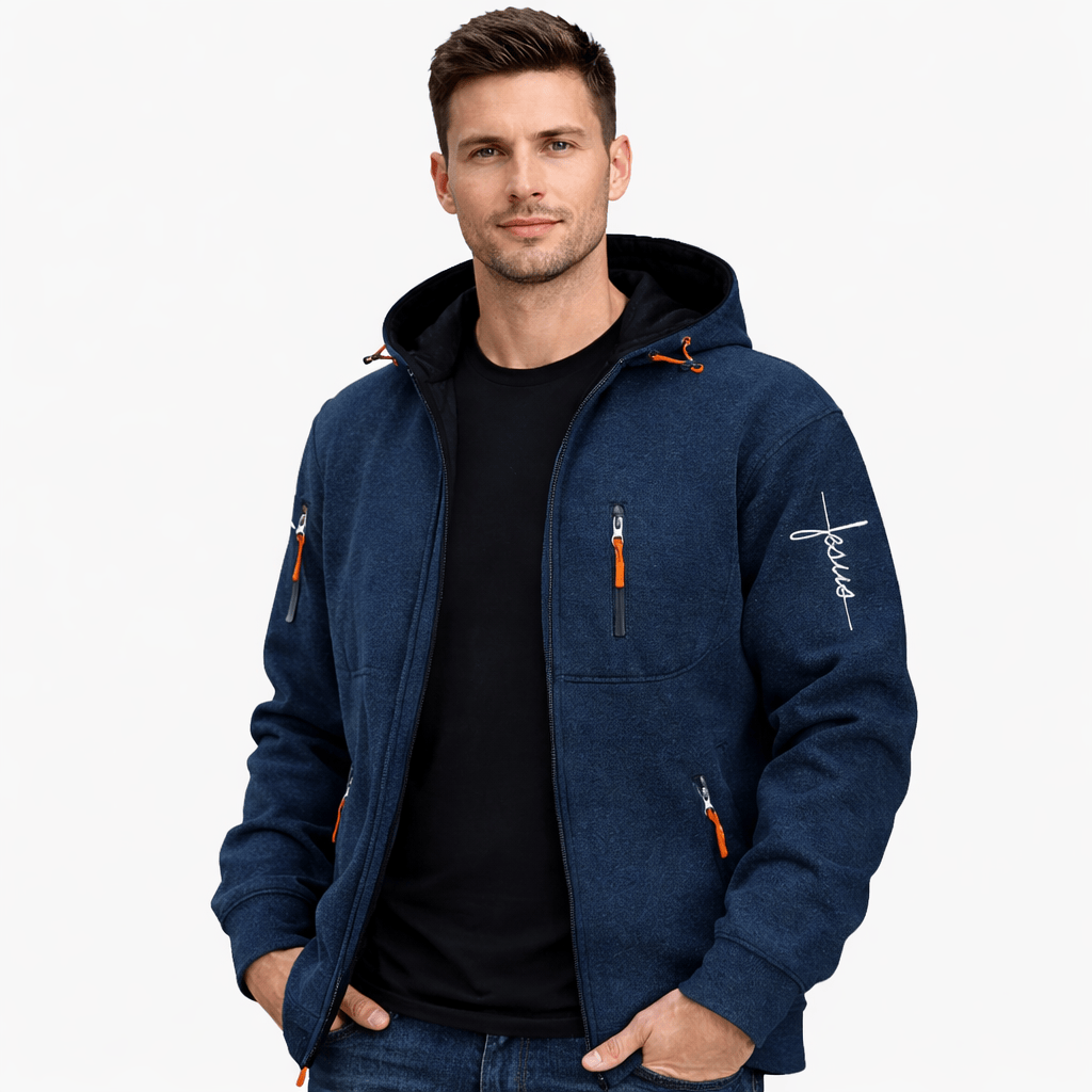 Coleeast-London Navy Blue / XS JOE, Zip-Up Hooded Sweatshirt