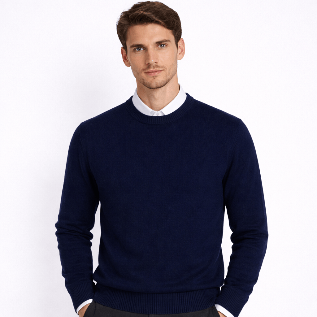 Coleeast-London Navy Blue / XS KEITH, Crew Neck Wool Blend Sweater