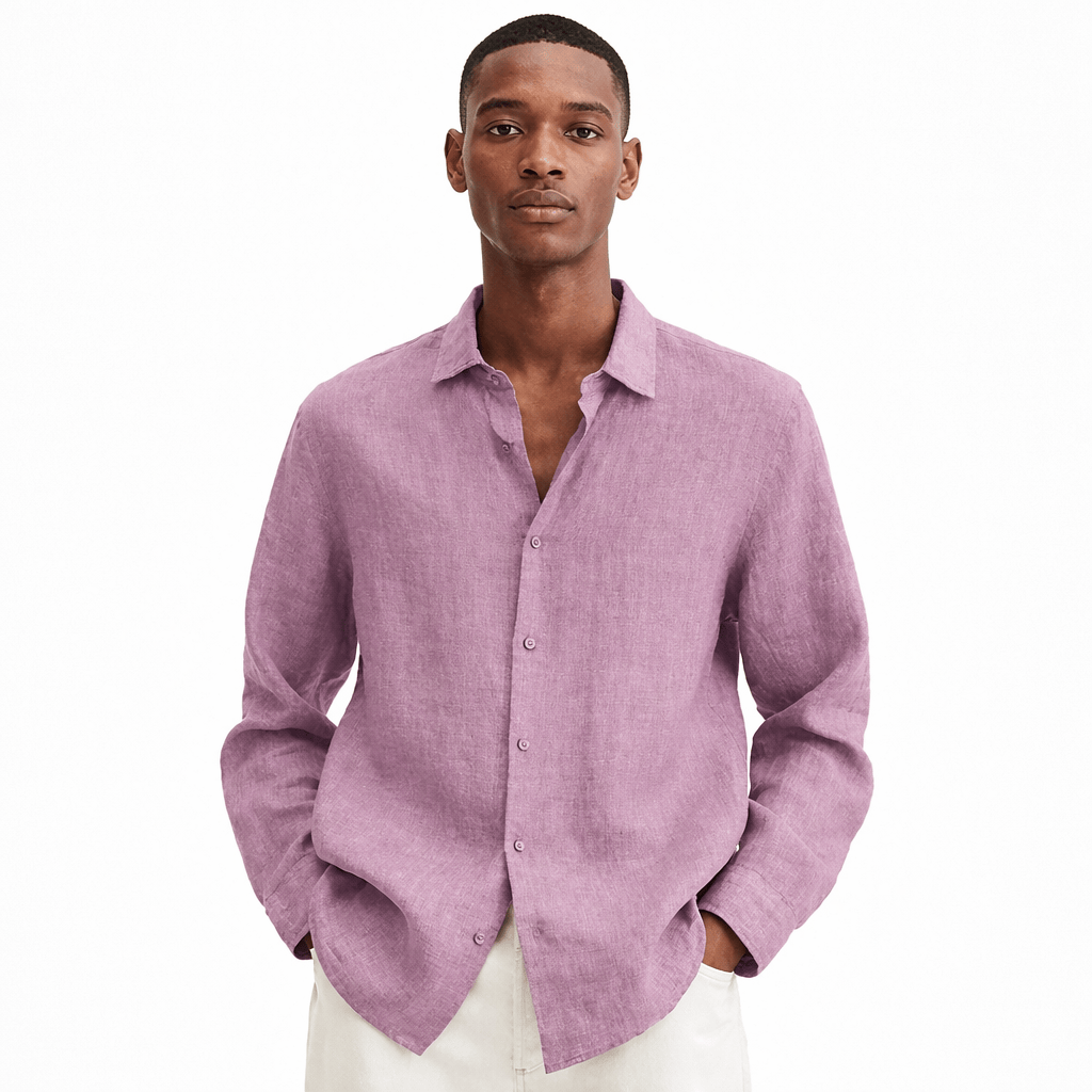 Coleeast-London Pink / XS BENTLEY, Casual Cotton Button-Up Shirt