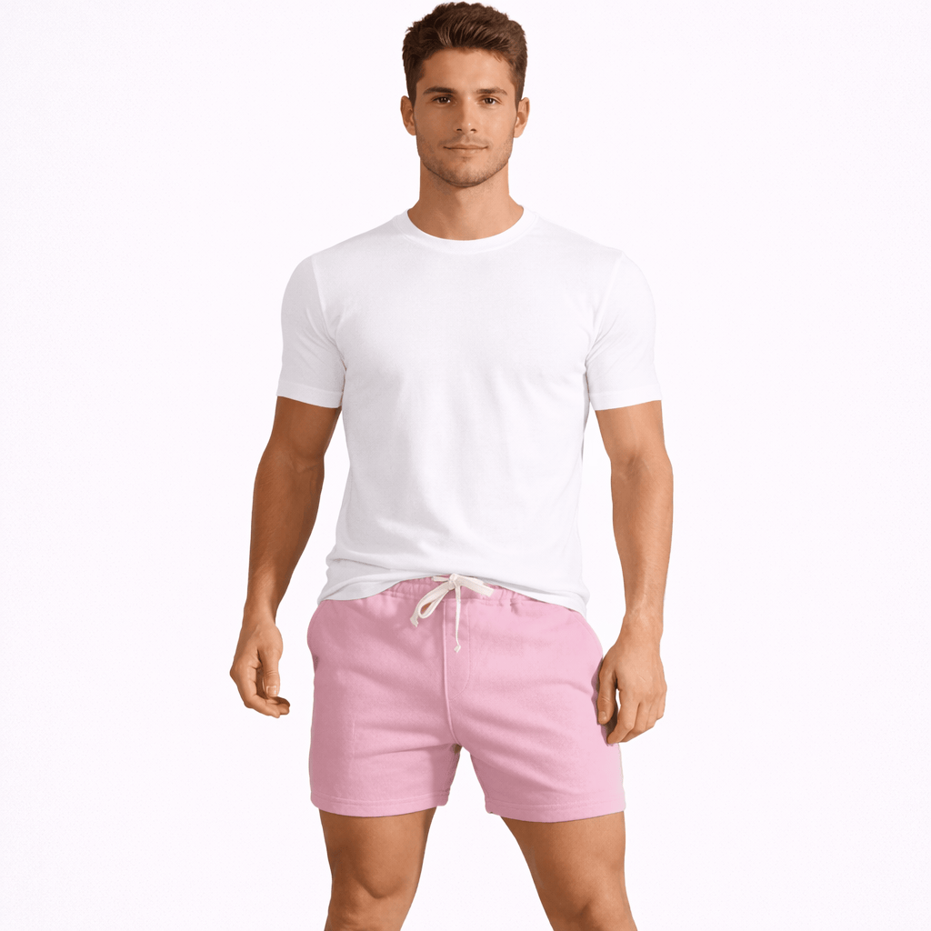 Coleeast-London Pink / XS GLENN, Cotton Drawstring Gym Shorts