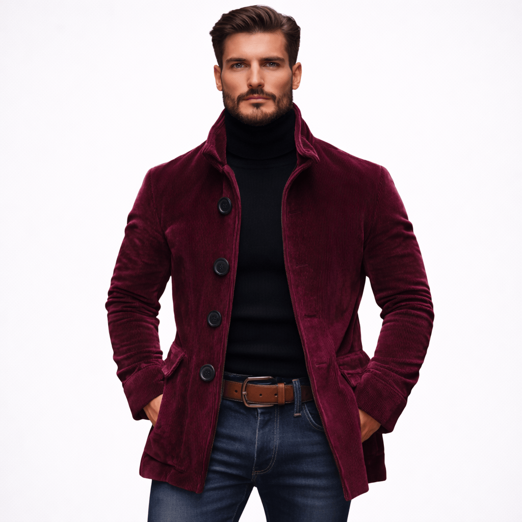 Coleeast London Red / S (36 UK) ALEX, Casual Leather Jacket Stand Collar