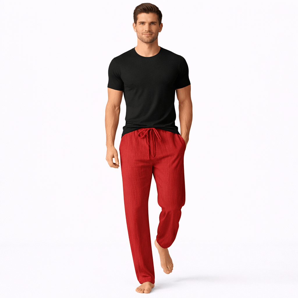 Coleeast-London Red / XS CAL, Loose Fit Ankle Length Pants