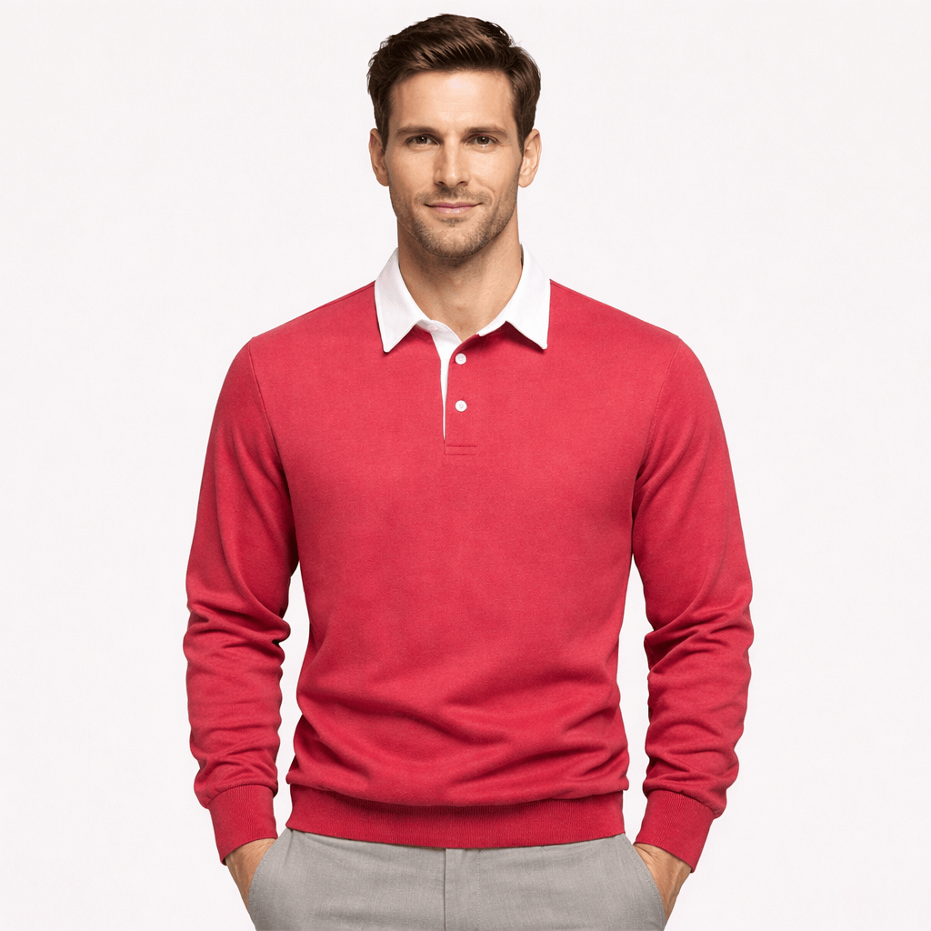Coleeast-London Red / XS CALLUM, Solid Knit Cotton Sweatshirt