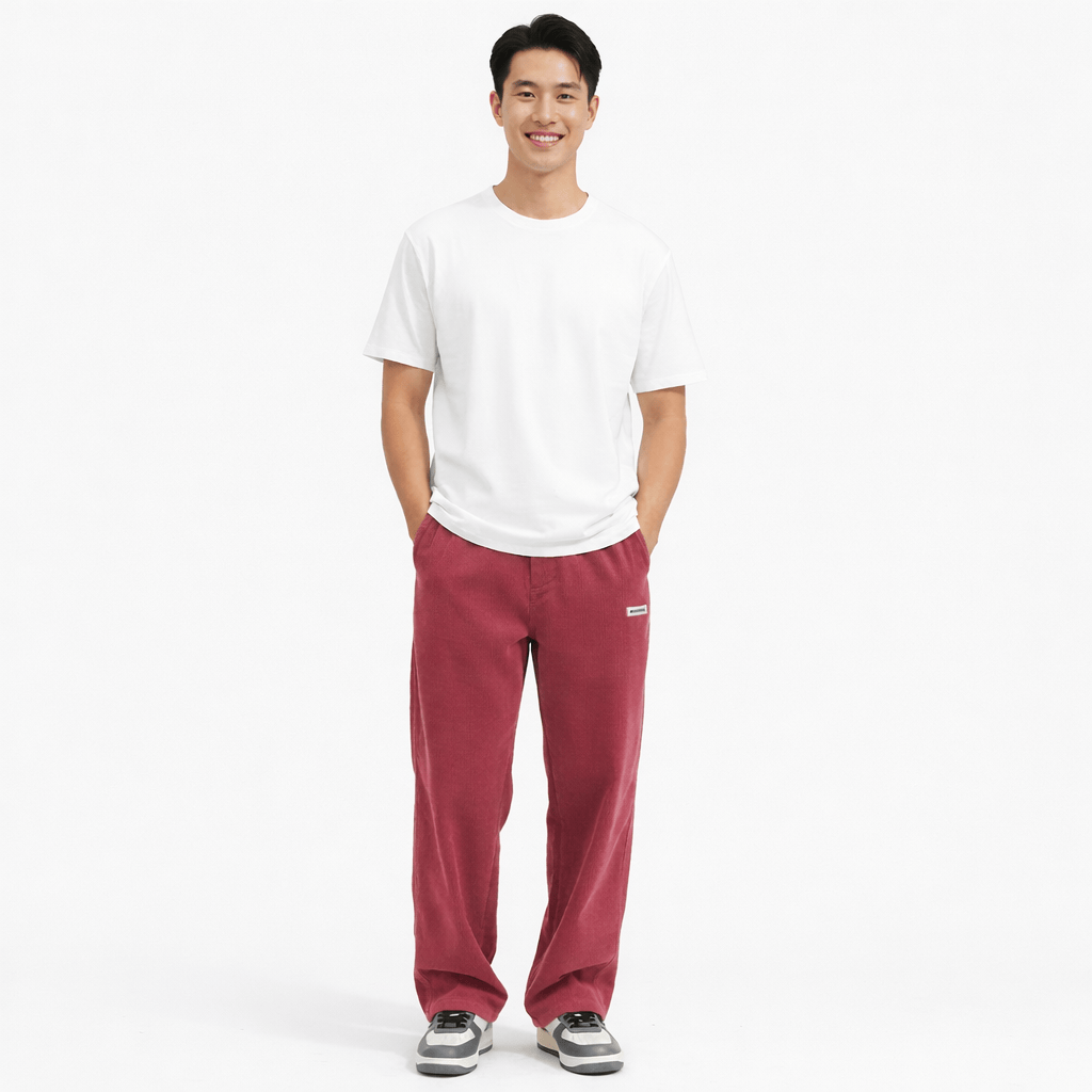 Coleeast-London Red / XS CHARLTON, Straight Leg Cotton Pants