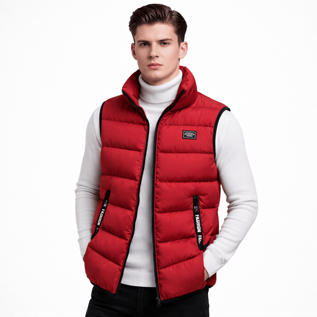 Coleeast London Red / XS COLIN, Zip-Up Mandarin Collar Vest