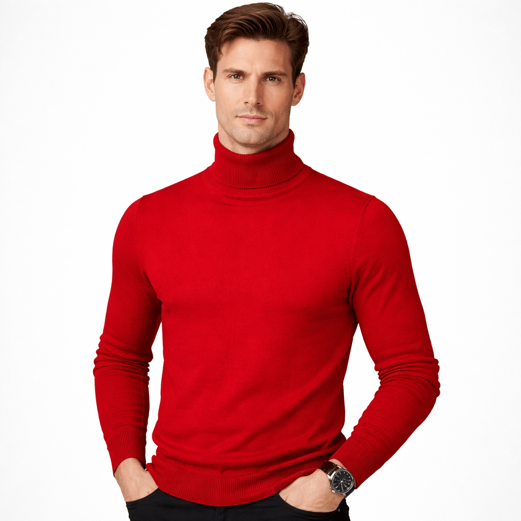 Coleeast-London Red / XS EDGAR, Turtleneck Rayon Sweater