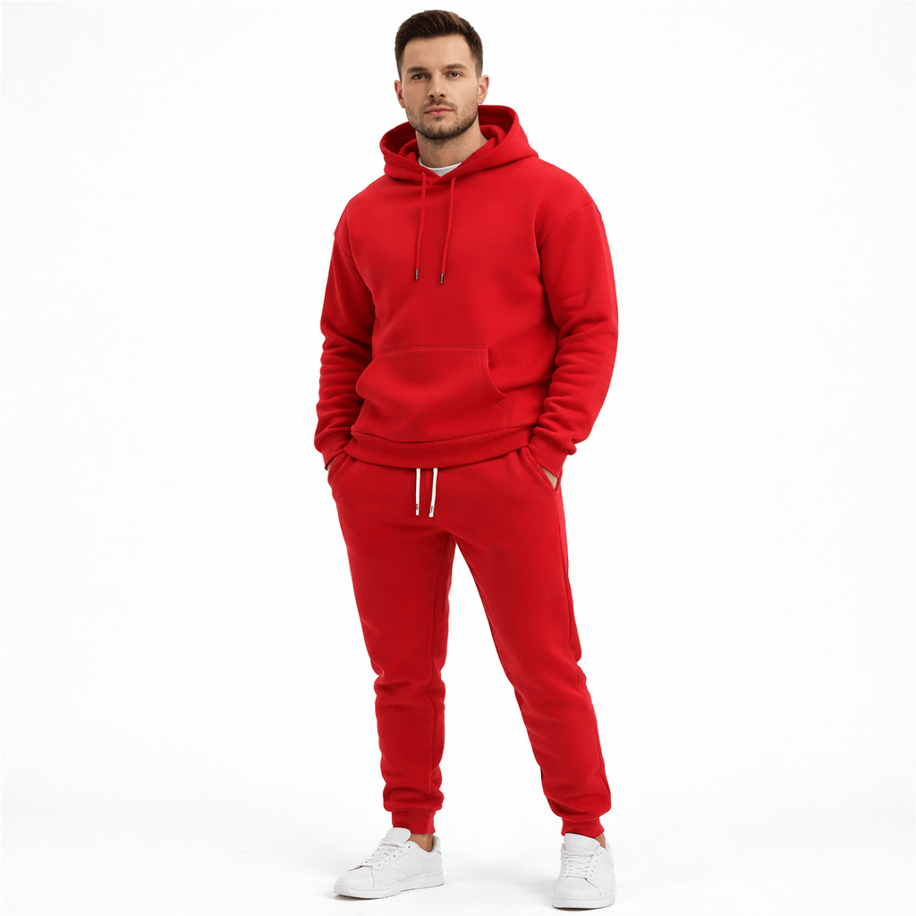 Coleeast-London Red / XS EDWARD, V-Neck Cotton Blend Tracksuit