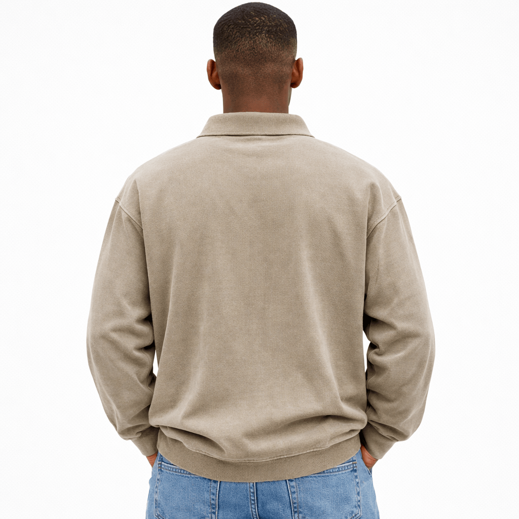 Coleeast-London RON, Regular Fit Turn-Down Collar Sweatshirt