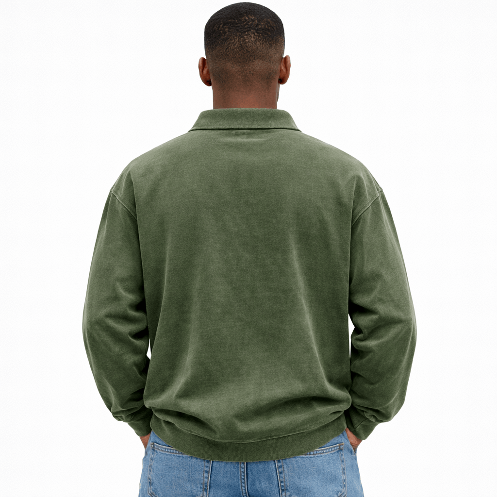 Coleeast-London RON, Regular Fit Turn-Down Collar Sweatshirt