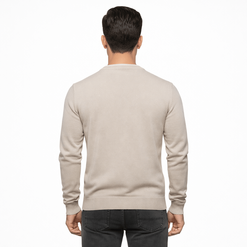 Coleeast-London SID, V-Neck Cotton Knit Sweater