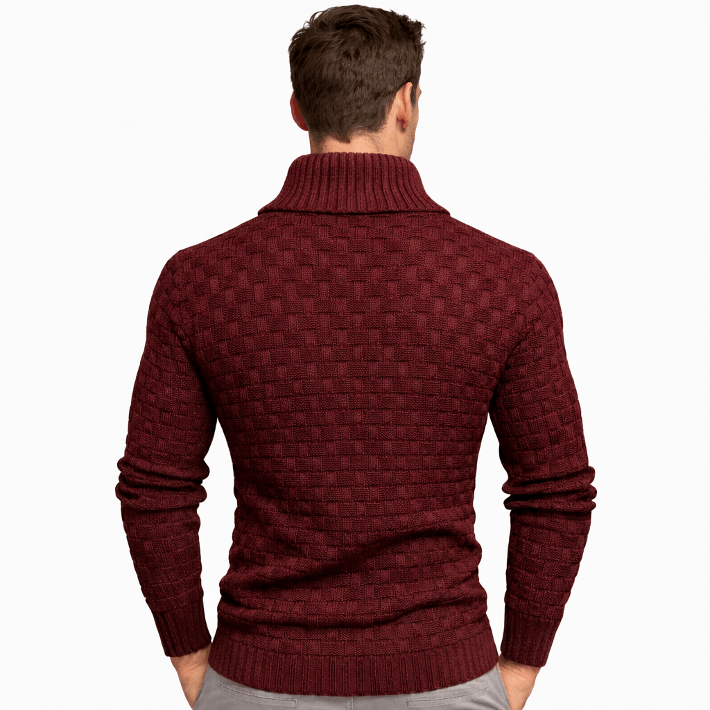 Coleeast-London WES, Geometric Knit Button Cardigan Sweater