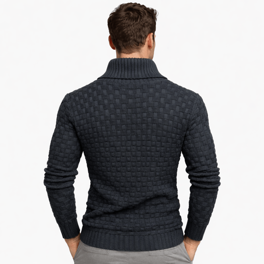 Coleeast-London WES, Geometric Knit Button Cardigan Sweater