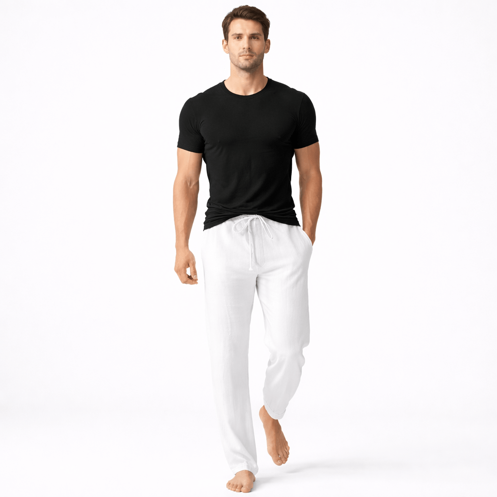 Coleeast-London White / XS CAL, Loose Fit Ankle Length Pants