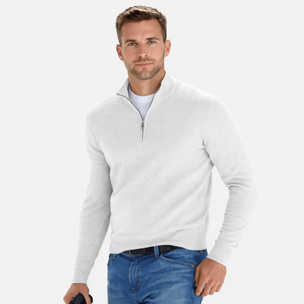 Coleeast-London White / XS TED, Turtleneck Zip Sweater