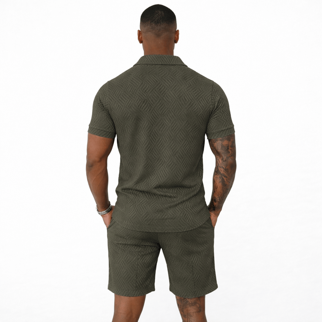 Coleeast-London ZANE, Printed Mandarin Collar Set